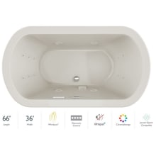 Duetta 66" Drop-In Whirlpool Bathtub with Center Drain, Whisper+ and Chromatherapy