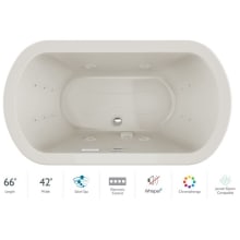 Duetta 66" Drop-In Spa Combination Bathtub with Center Drain, Whisper+ Technology™, and Chromatherapy
