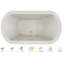 Duetta 66" Drop-In Spa Combination Bathtub with Center Drain, Chromatherapy, and LCD Controls Technology