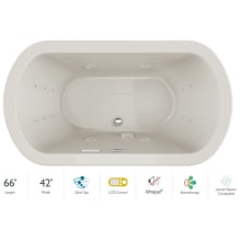 Duetta 66" Drop-In Spa Combination Bathtub with Center Drain, LCD Controls, and Illumatherapy