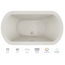 72" x 42" Duetta® Drop In Soaking Bathtub with Basic Controls, Chromatherapy, and Center Drain