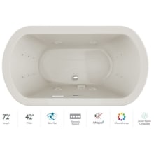 Duetta 72" Drop-In Spa Combination Bathtub with Center Drain, Whisper+ Technology™, and Chromatherapy
