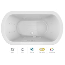 Duetta 72" Salon Spa Bathtub for Drop In / Undermount Installations with Center Drain and Chromatherapy Lighting / RapidHeat Technologies - LCD Controls