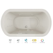 Duetta 72" Salon Spa Bathtub for Drop In / Undermount Installations with Center Drain and Chromatherapy Lighting / RapidHeat Technologies - LCD Controls
