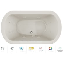 Duetta 72" Drop-In Spa Combination Bathtub with Center Drain, Chromatherapy, and LCD Controls Technology