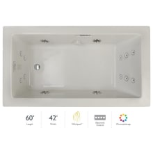 Elara 60" Acrylic Whirlpool Bathtub for Drop-In Installations with Left Drain, Chromatherapy Lighting, Heater, and Luxury Controls