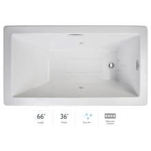 Elara 66" Acrylic Air Bathtub for Drop-In Installations with Right Drain and Basic Controls