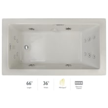 Elara 66" Acrylic Whirlpool Bathtub for Drop-In Installations with Left Drain and Basic Controls