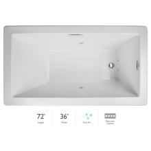 Elara 72" Acrylic Air Bathtub for Drop-In Installations with Left Drain and Basic Controls