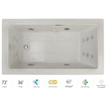 Elara 72" Drop-In Spa Combination Bathtub with Left Drain, LCD Controls, and Illumatherapy