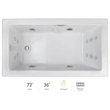 Elara 72" x 36" Acrylic Whirlpool Bathtub for Drop-In Installations with Left Drain, Heater, and Basic Controls