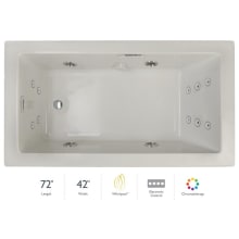 Elara 72" Acrylic Whirlpool Bathtub for Drop-In Installations with Left Drain, Chromatherapy Lighting, Heater, and Luxury Controls