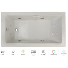 Elara 60" Drop-In Whirlpool Bathtub with Right Drain, Whisper+ Technology™, and Chromatherapy