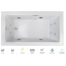 Elara 60" Drop-In Whirlpool Bathtub with Right Drain, Whisper+ Technology™, and Illumatherapy