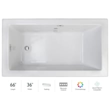 Elara 66" Drop-In Soaking Bathtub with Right Drain, Heated Soak, and Chromatherapy Technology