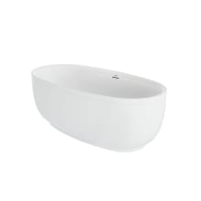 Evelia 67" Free Standing Acrylic Soaking Tub with Center Drain, Drain Assembly, and Overflow