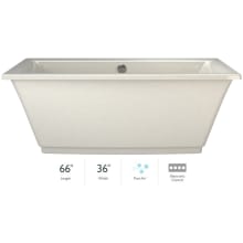 Fiore 65.5" Pure Air Freestanding Bathtub with Center Drain and Basic Controls
