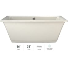 Fiore 65.5" Soaking Freestanding Bathtub with Center Drain