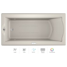 72" x 36" Fuzion Drop In Luxury Pure Air®; Bathtub with Luxury Controls, Chromatherapy, Left Drain and Right Blower - Integrated Drain Assembly Included