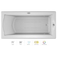 72" x 36" Fuzion Drop In Luxury Pure Air®; Bathtub with LCD Controls, Chromatherapy, Right Drain and Left Blower - Integrated Drain Assembly Included