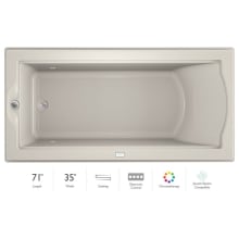 72" x 36" Fuzion Drop In Soaking Bathtub with Basic Controls, Chromatherapy and Universal Drain - Integrated Drain Assembly Included