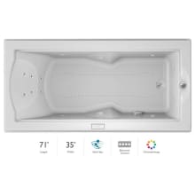 72" x 36" Fuzion Drop In Luxury Salon Spa Bathtub with 14 Jets, Luxury Controls, Chromatherapy, Heater, Right Drain and Left Pump - Integrated Drain Assembly Included