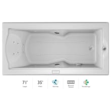 72" x 36" Fuzion Drop In Luxury Salon Spa Bathtub with 14 Jets, Luxury Controls, Illumatherapy, Heater, Right Drain and Left Pump - Integrated Drain Assembly Included