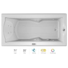 72" x 36" Fuzion Drop In Luxury Salon Spa Bathtub with 14 Jets, LCD Controls, Chromatherapy, Heater, Right Drain and Left Pump - Integrated Drain Assembly Included