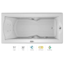 72" x 36" Fuzion Drop In Luxury Salon Spa Bathtub with 14 Jets, LCD Controls, Illumatherapy, Heater, Right Drain and Left Pump - Integrated Drain Assembly Included