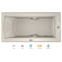 72" x 36" Fuzion Drop In Luxury Salon Spa Bathtub with 14 Jets, LCD Controls, Illumatherapy, Heater, Right Drain and Left Pump - Integrated Drain Assembly Included