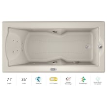 72" x 36" Fuzion Drop In Luxury Salon Spa Bathtub with 14 Jets, LCD Controls, Illumatherapy, Heater, Right Drain and Left Pump - Integrated Drain Assembly Included
