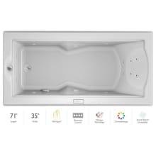 72" x 36" Fuzion Drop In Luxury Whirlpool Bathtub with 14 Jets, Luxury Controls, Chromatherapy, Heater, Left Drain and Right Pump - Integrated Drain Assembly Included