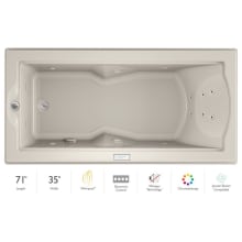 72" x 36" Fuzion Drop In Luxury Whirlpool Bathtub with 14 Jets, Luxury Controls, Chromatherapy, Heater, Left Drain and Right Pump - Integrated Drain Assembly Included