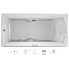 72" x 36" Fuzion Drop In Luxury Whirlpool Bathtub with 14 Jets, Luxury Controls, Illumatherapy, Heater, Left Drain and Right Pump - Integrated Drain Assembly Included