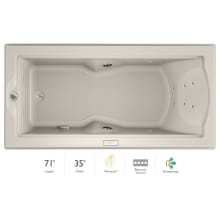 72" x 36" Fuzion Drop In Luxury Whirlpool Bathtub with 14 Jets, Luxury Controls, Illumatherapy, Heater, Left Drain and Right Pump - Integrated Drain Assembly Included