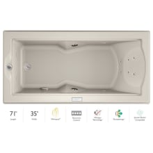 72" x 36" Fuzion Drop In Luxury Whirlpool Bathtub with 14 Jets, Luxury Controls, Illumatherapy, Heater, Left Drain and Right Pump - Integrated Drain Assembly Included
