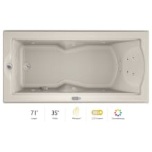72" x 36" Fuzion Drop In Luxury Whirlpool Bathtub with 14 Jets, LCD Controls, Chromatherapy, Heater, Left Drain and Right Pump - Integrated Drain Assembly Included