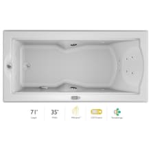 72" x 36" Fuzion Drop In Luxury Whirlpool Bathtub with 14 Jets, LCD Controls, Illumatherapy, Heater, Left Drain and Right Pump - Integrated Drain Assembly Included