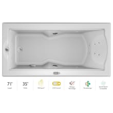72" x 36" Fuzion Drop In Luxury Whirlpool Bathtub with 14 Jets, LCD Controls, Illumatherapy, Heater, Left Drain and Right Pump - Integrated Drain Assembly Included