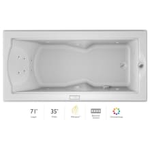 72" x 36" Fuzion Drop In Luxury Whirlpool Bathtub with 14 Jets, Luxury Controls, Chromatherapy, Heater, Right Drain and Left Pump - Integrated Drain Assembly Included