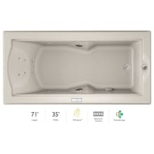 72" x 36" Fuzion Drop In Luxury Whirlpool Bathtub with 14 Jets, Luxury Controls, Illumatherapy, Heater, Right Drain and Left Pump - Integrated Drain Assembly Included