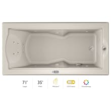 72" x 36" Fuzion Drop In Luxury Whirlpool Bathtub with 14 Jets, LCD Controls, Chromatherapy, Heater, Right Drain and Left Pump - Integrated Drain Assembly Included