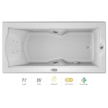 72" x 36" Fuzion Drop In Luxury Whirlpool Bathtub with 14 Jets, LCD Controls, Illumatherapy, Heater, Right Drain and Left Pump - Integrated Drain Assembly Included