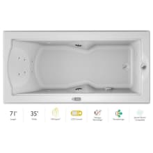 72" x 36" Fuzion Drop In Luxury Whirlpool Bathtub with 14 Jets, LCD Controls, Illumatherapy, Heater, Right Drain and Left Pump - Integrated Drain Assembly Included