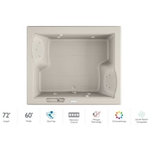 Fuzion 72" Salon Spa Drop-In or Undermount Bathtub with Chromatherapy, Whisper Technology, Heater, Center Drain and Luxury Controls