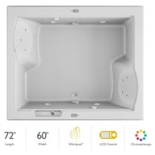 72" x 60" Fuzion Drop In Luxury Whirlpool Bathtub with 23 Jets, LCD Controls, Chromatherapy, Heater, Center Drain and Dual Pump - Integrated Drain Assembly Included