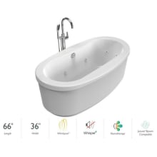 Inizio 66"x36" Freestanding Whirlpool with Whisper+ Technology™ and Chrome Freestanding Tub Filler