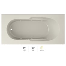 Signature 72" Drop In Whirlpool Bathtub with 6 Jets, Air Controls, RapidHeat Water Heater, Left Drain and Right Pump