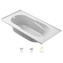 Signature 72" Drop In Whirlpool Bathtub with 6 Jets, Air Controls, Tiling Flange, RapidHeat Water Heater, and Left Drain and Right Pump