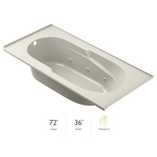 Signature 72" Drop In Whirlpool Bathtub with 6 Jets, Air Controls, Tiling Flange, and Left Drain and Right Pump